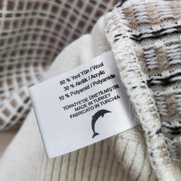 VINTAGE Man Dolfin Men Sweater White Wool Blend Long Sleeve Crew Neck READ - Picture 7 of 10